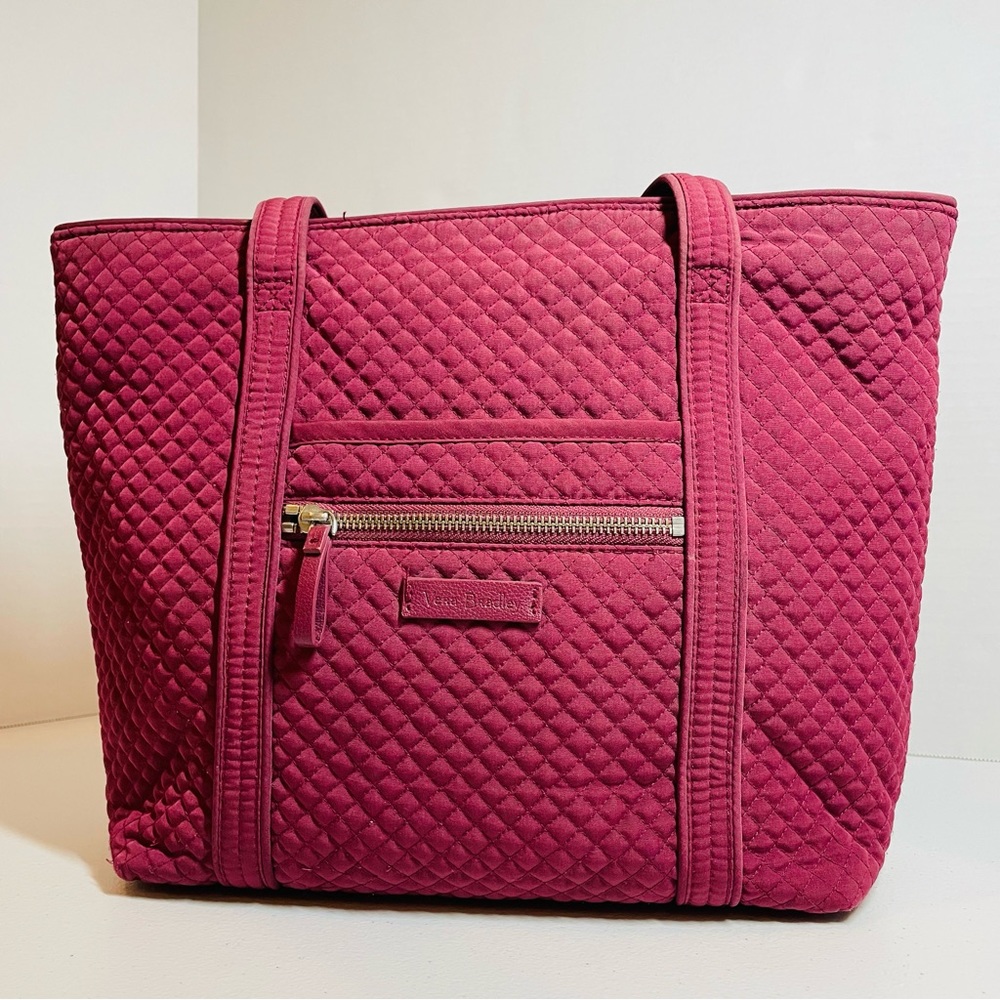 Vera Bradley Hawthorne Rose Iconic Vera Tote, Microfiber Textured Exterior